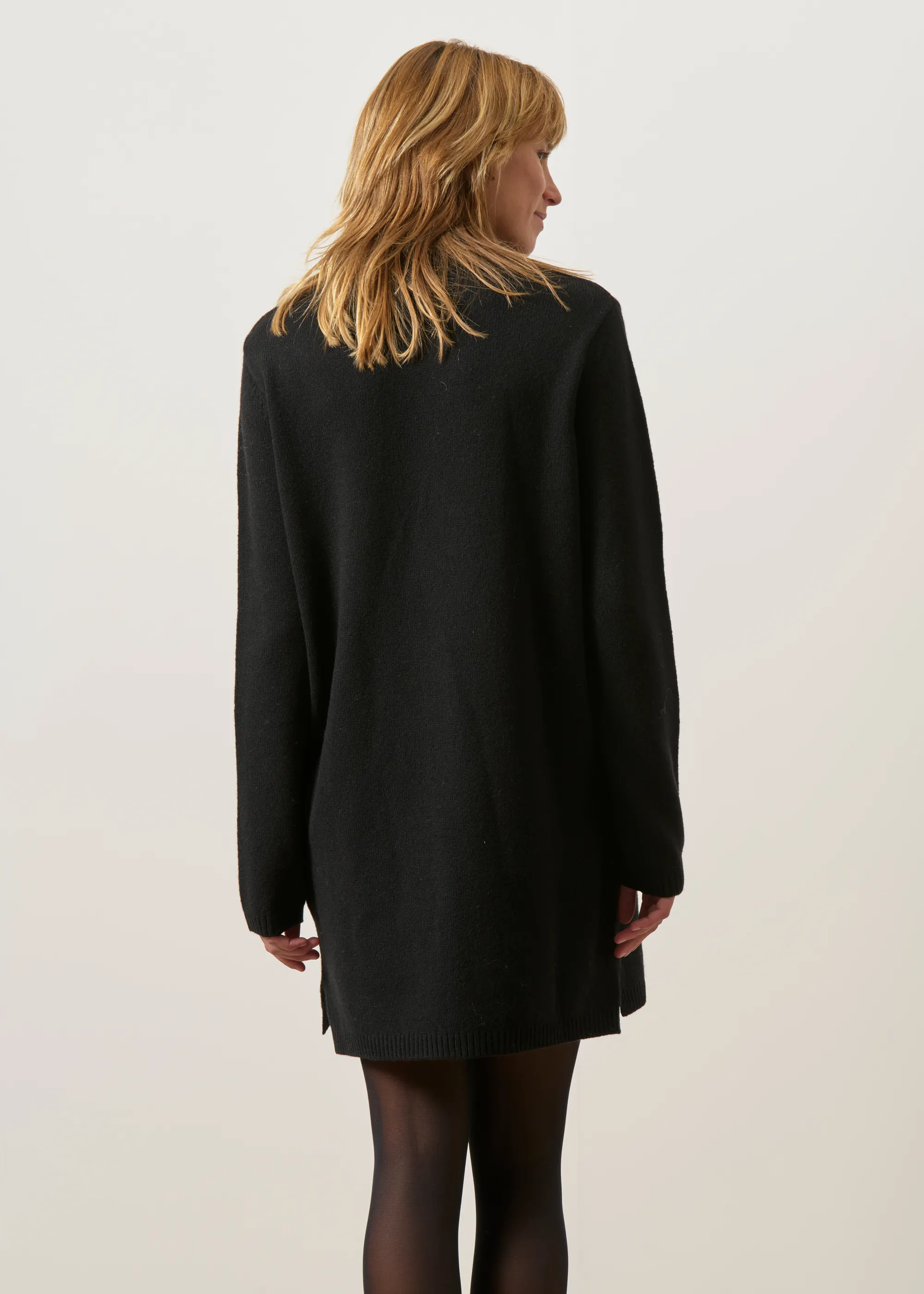 Robe courte maille col montant noir, WeDressFair, photo 4