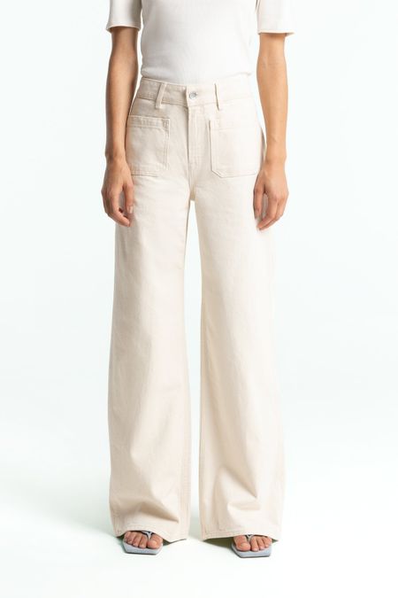 Jean évasé écru en coton bio et recyclé - jane sailor