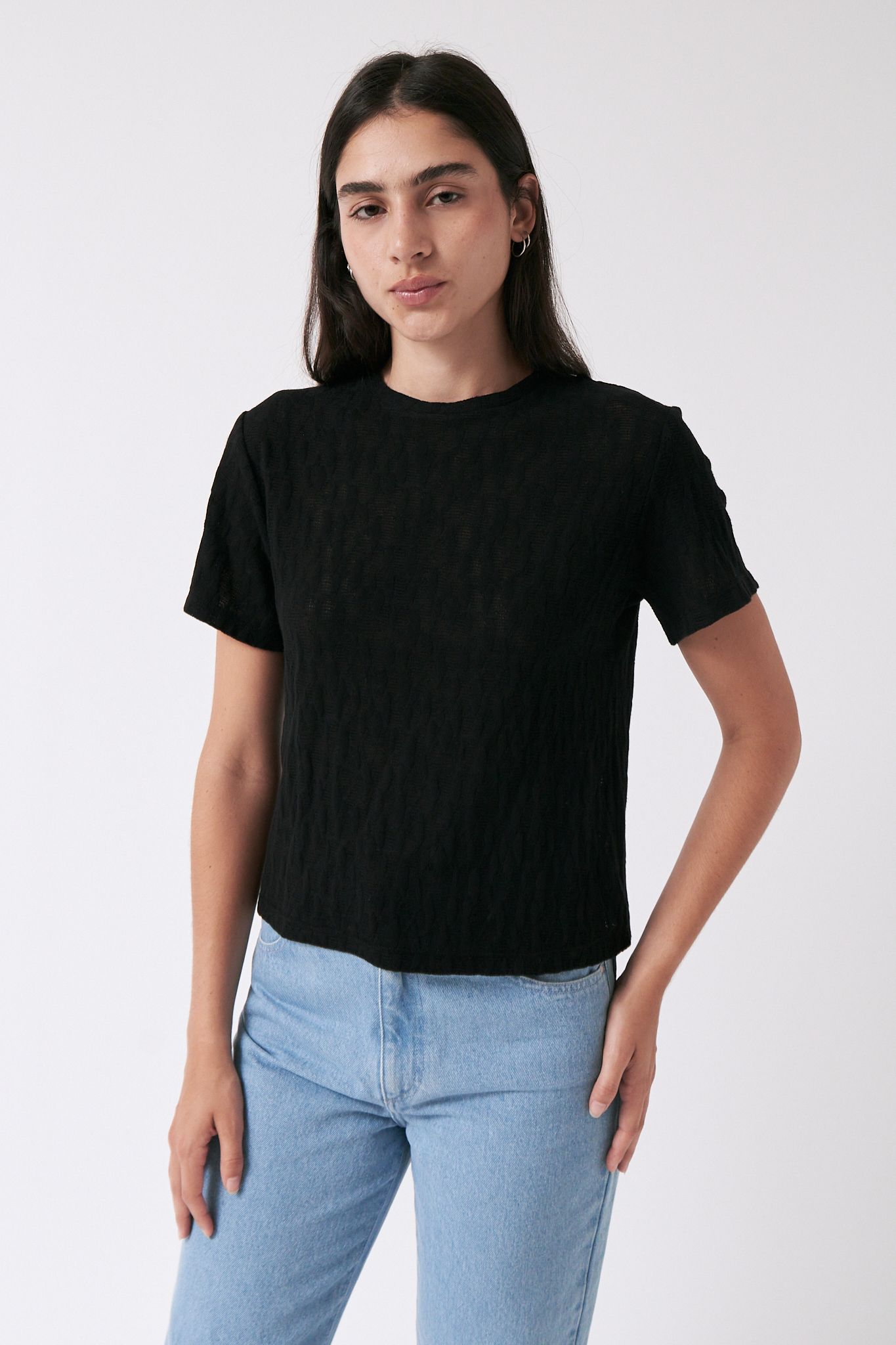 Strukturiertes T-Shirt aus Bio-Baumwolle | schwarz "Midnight t-shirt - black", AMT Studio, Foto 1