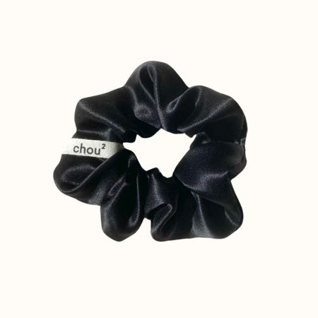 Chouchou en satin upcyclé | noir "satin noir"