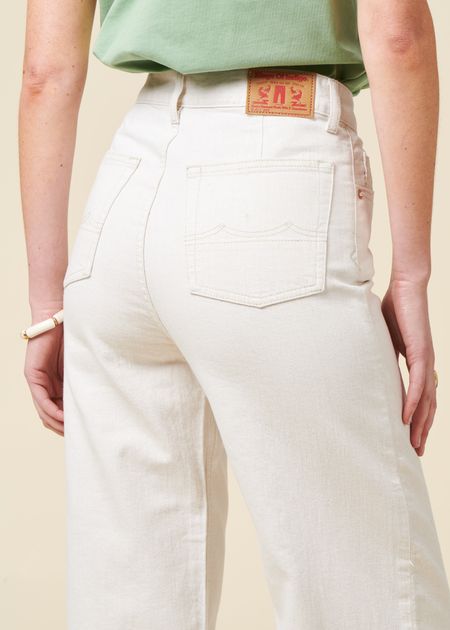 Jean ballon en coton bio | écru "leila - amsterdam undyed" - Kings of Indigo