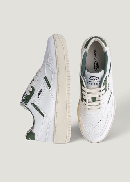 Baskets vegan | blanc et vert "Origin - white & green - apple" - Moea