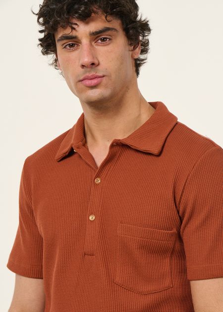 Polo en coton bio | rouille "Canning - coconut shell" - Twothirds