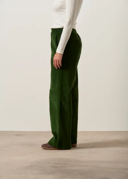 Pantalon velours taille élastiquée vert "billie" - vert, WeDressFair, photo 4