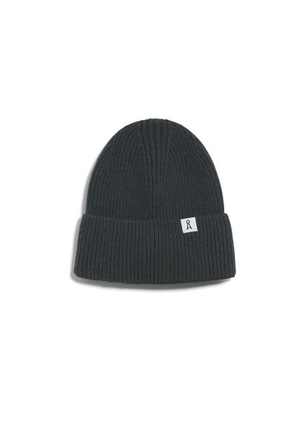 Bonnet vert bouteille en coton bio et laine bio - maax