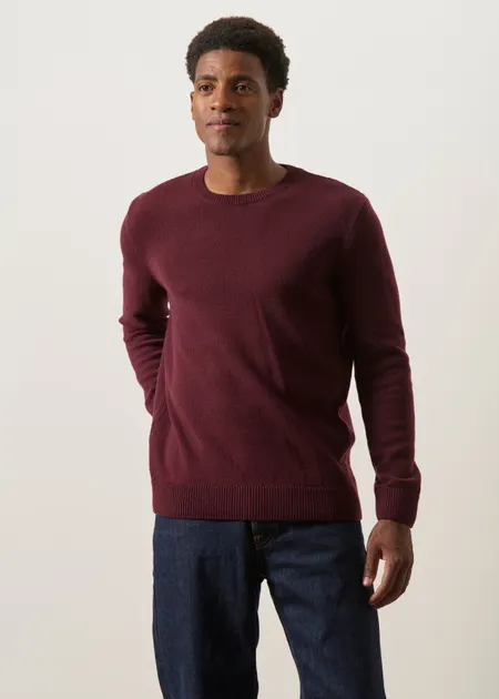 Pull régular en laine mérinos recyclée | bordeaux, WeDressFair