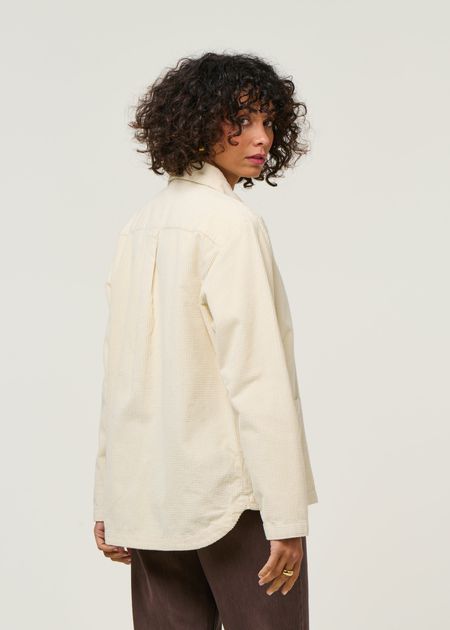Cordjacke aus Bio-Baumwolle | Ecru "corduroy overshirt - egret", Knowledge Cotton Apparel, Foto 4