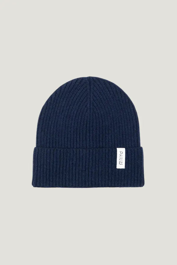 Bonnet en cachemire recyclé | marine "cappello marcello blu mora", Rifò