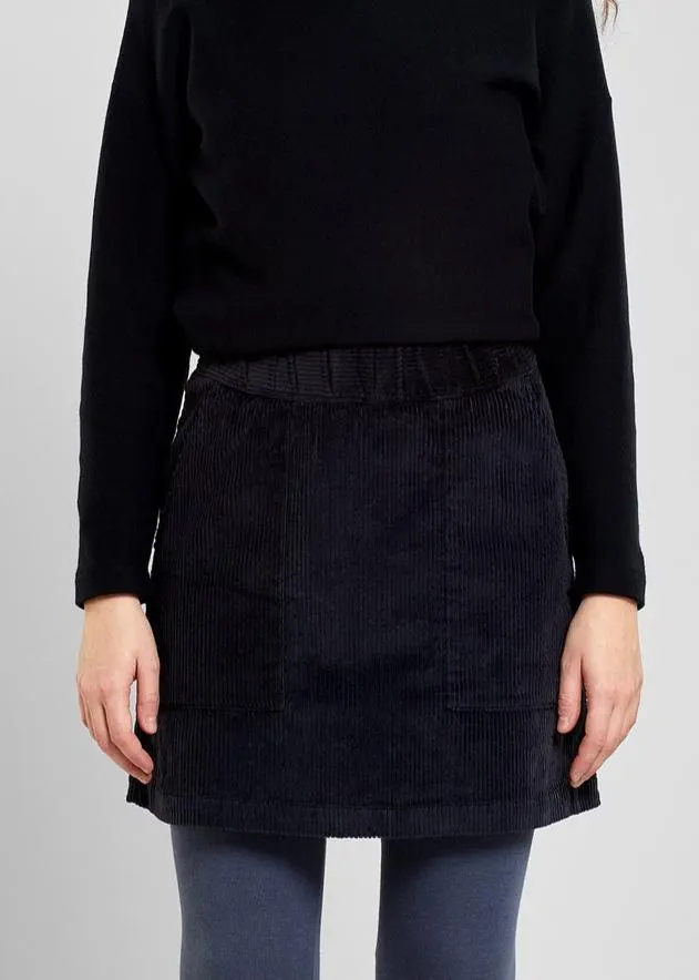 Jupe patineuse velours en coton bio | noir "skirt majorna corduroy black", Dedicated, photo 1