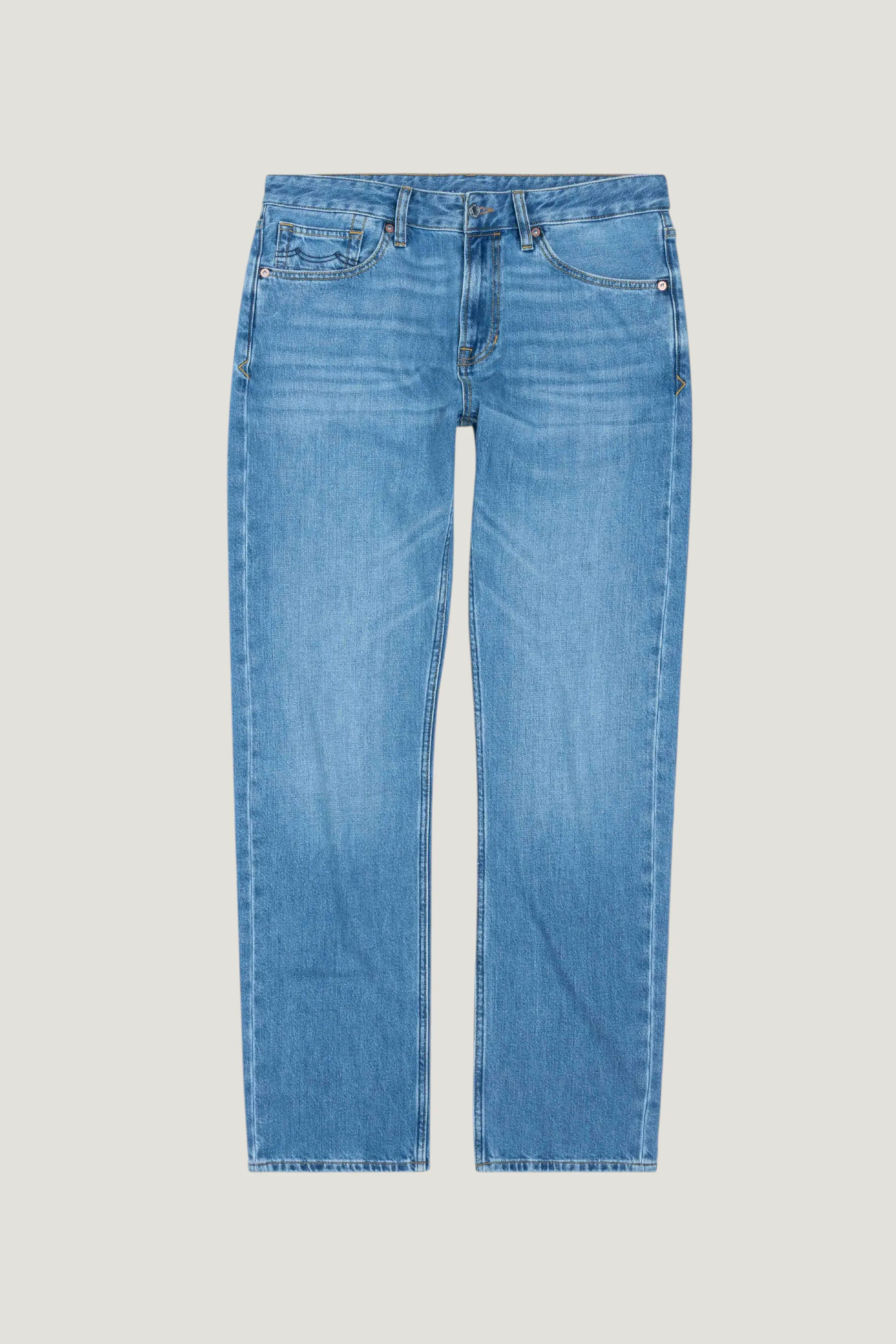 Jean droit en coton bio | bleu "Iskander natural stretch mid worn", Kings of Indigo, photo 4