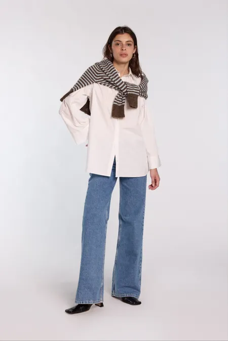 Chemise popeline en coton bio | blanc "Nine", Nitah, photo 3