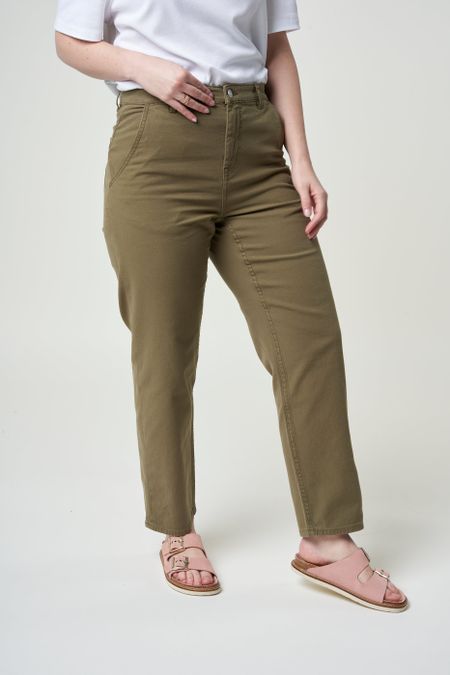 Hose mit geradem Schnitt aus Bio-Baumwolle in Oliv - calla burned olive, Knowledge Cotton Apparel, Foto 5