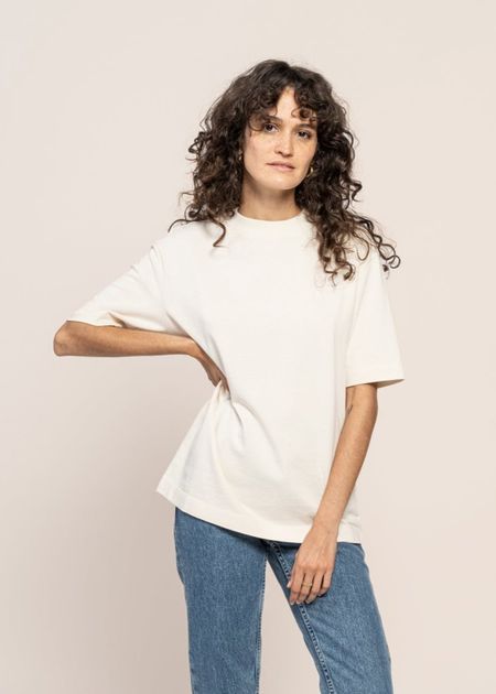 T-shirt non teinté en coton bio et recyclé | écru "tarjaa undyed"