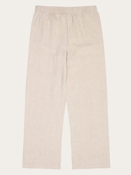 Pantalon ample en lin bio | écru "posey wide mid-rise linen pants light feather gray", Knowledge Cotton Apparel, photo 6