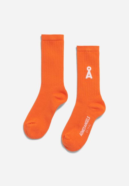 Chaussettes en coton biologique | orange "saamus bold - sunset orange"