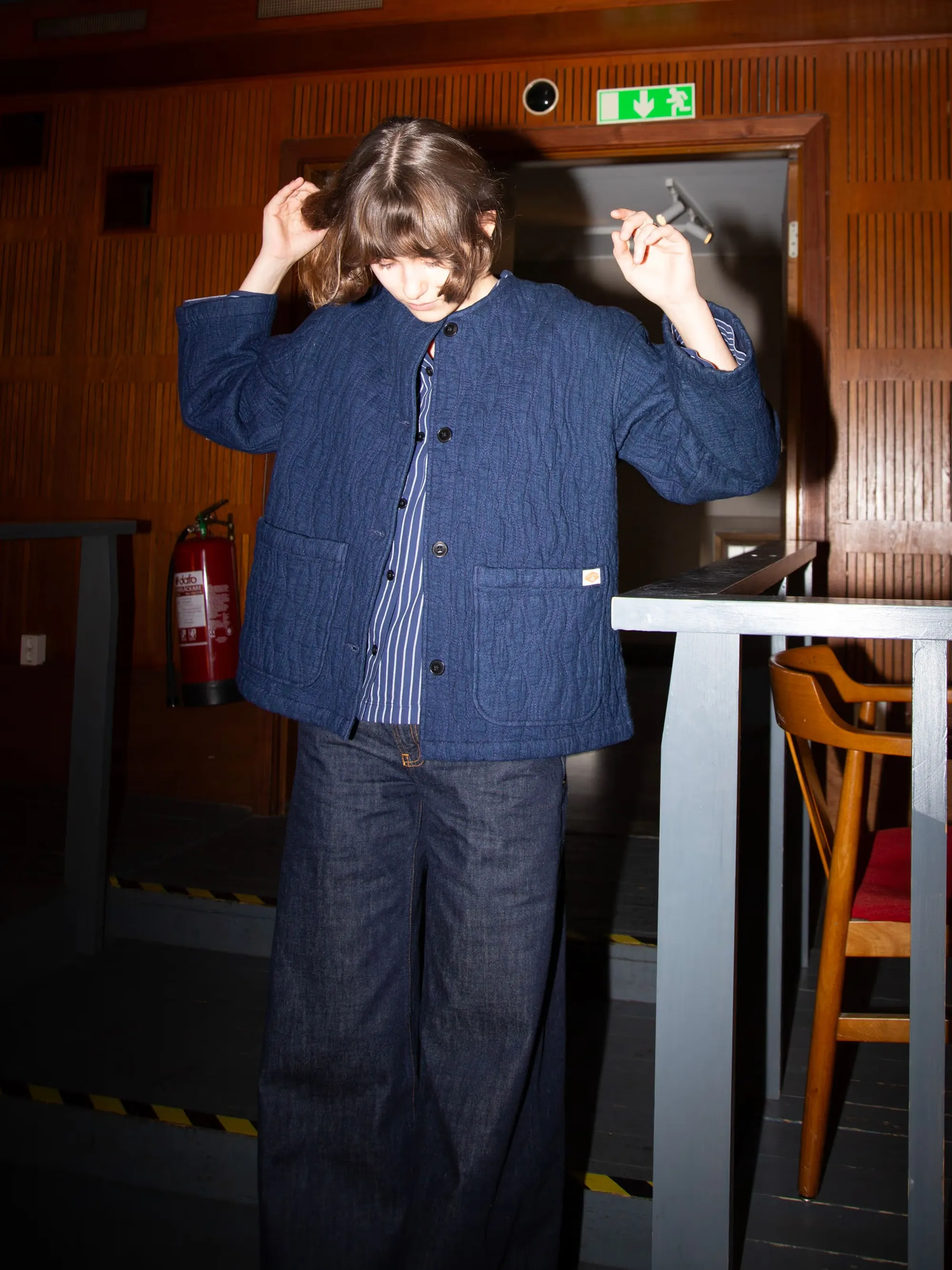 Veste en coton bio | bleu jean "sandra jacket indigo quilt", Nudie Jeans, photo 2