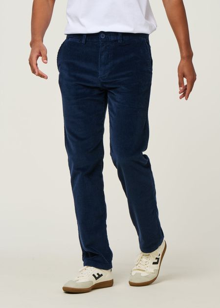 Chino droit en velours côtelé | bleu "chuck corduroy pants - night sky"