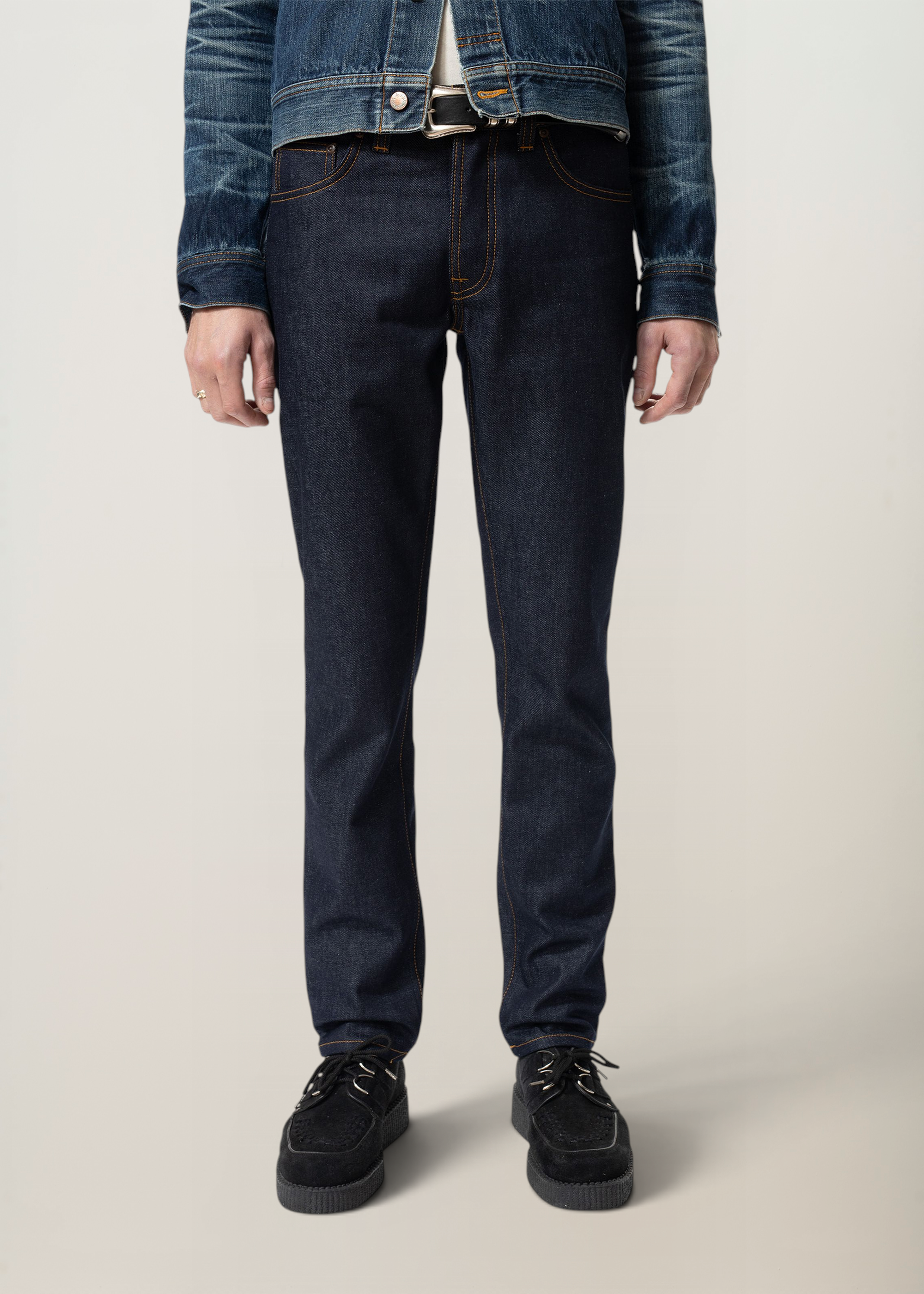 Jean slim en coton bio | brut "solid ollie dry abyss", Nudie Jeans, photo 1