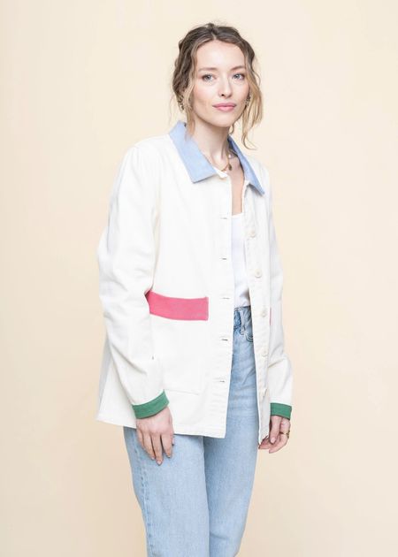 Veste en coton bio | écru "revivre - vanille"