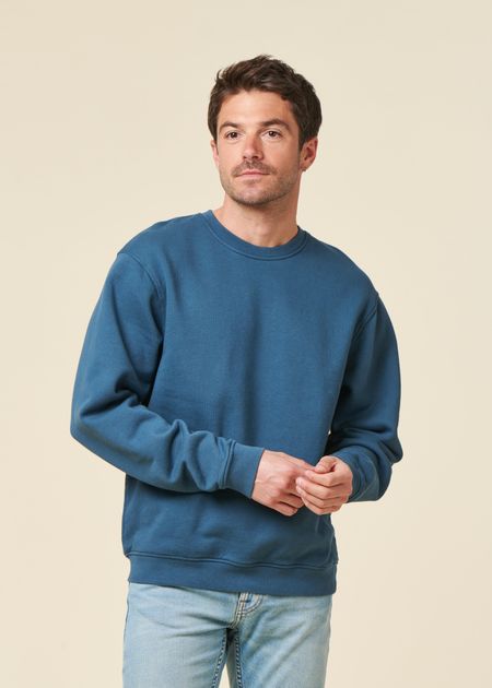 Sweat oversize en coton bio | bleu