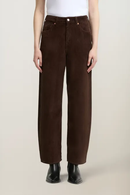Pantalon ballon velours en coton bio | marron "Leila cord coffee bean cord", Kings of Indigo