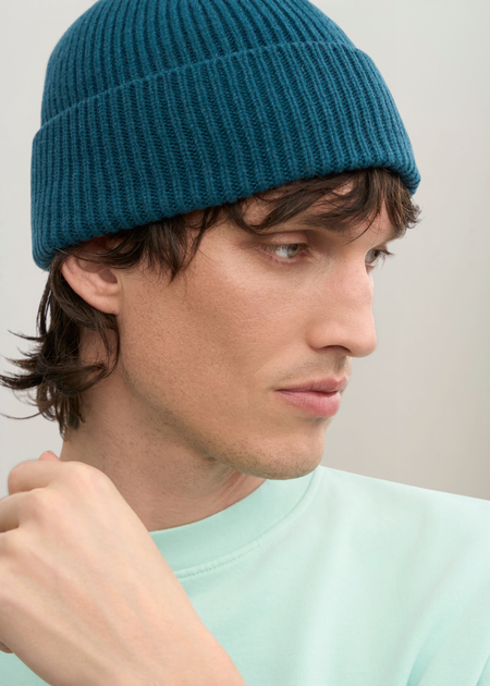 Bonnet en laine mérinos recyclée | bleu "merino wool beanie - ocean green", Colorful Standard, photo 4