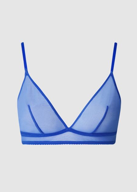 Soutien-gorge en polyamide recyclé | bleu "mesh triangle bralette - electric blue"
