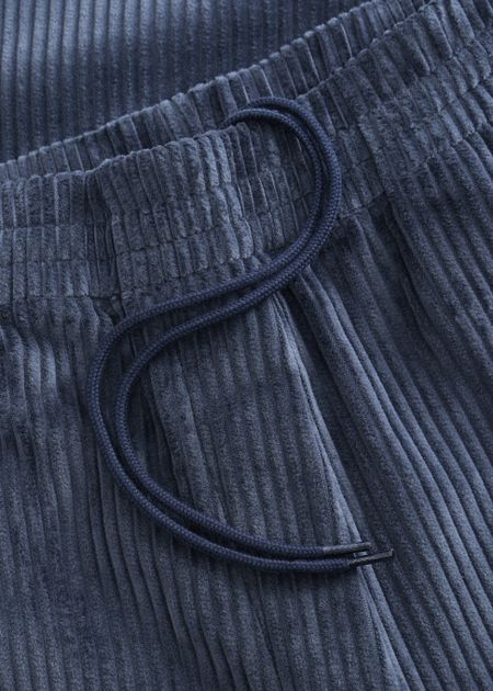 Pantalon ample velours en coton bio | bleu "Cord wide pant - ash blue", Rotholz, photo 5