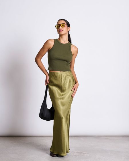 Jupe en viscose écologique | vert "serin - woody olive", Jan'n June, photo 6