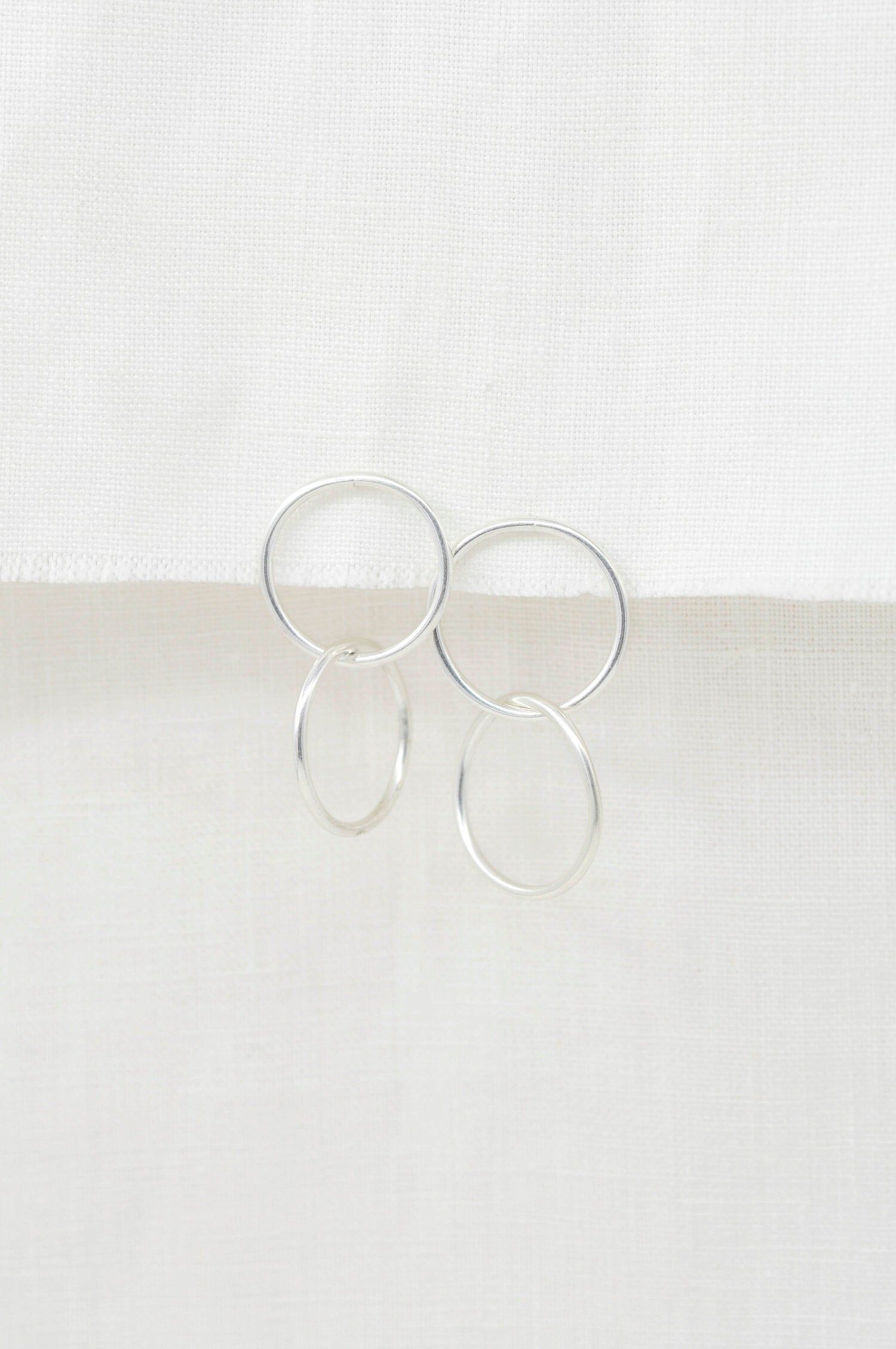 Boucles d'oreilles en argent recyclé - double linked stud, Wild fawn, photo 4