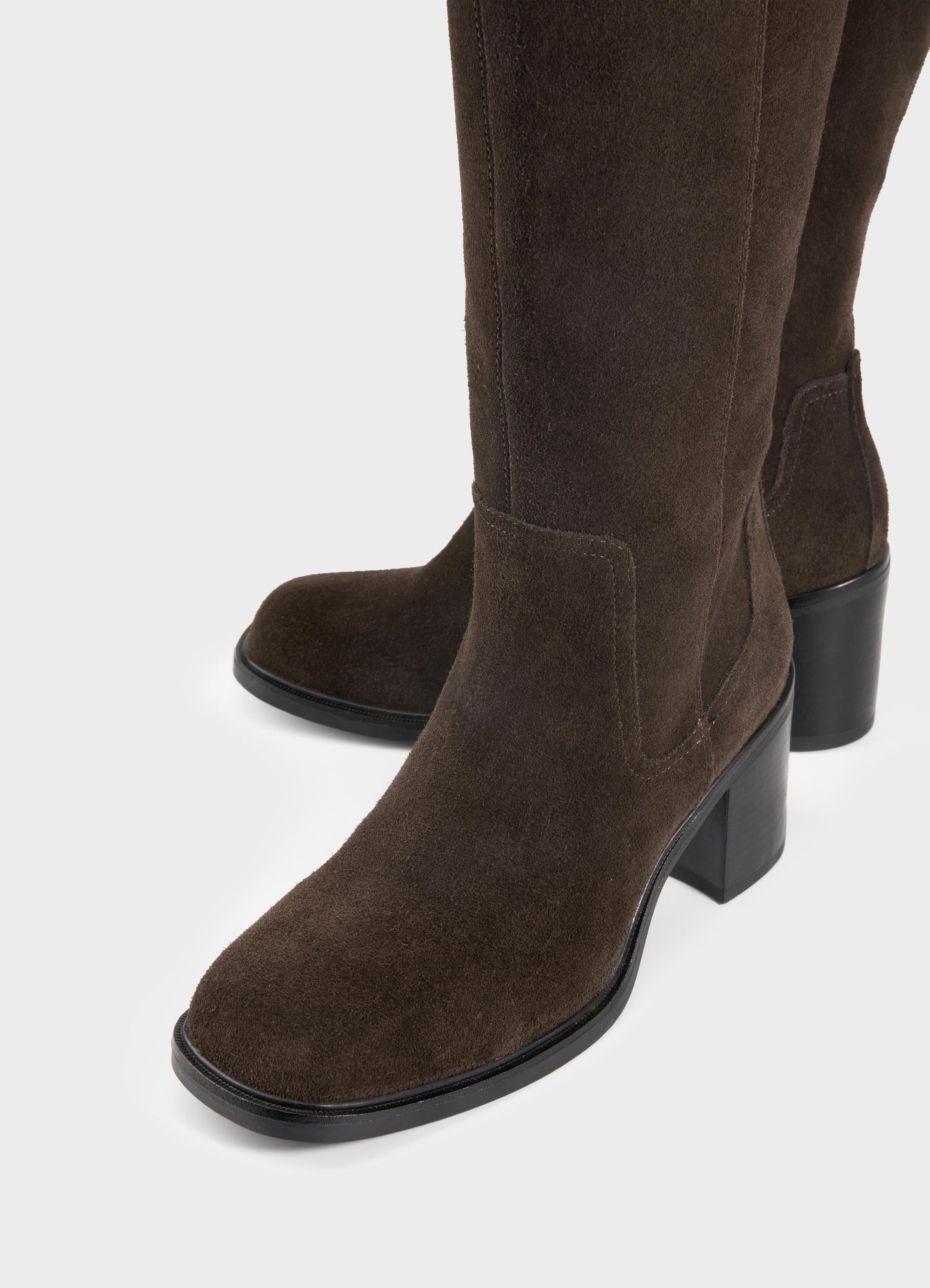 Hohe Stiefel aus zertifiziertem Leder | Braun Wildleder "meryl java", Vagabond, Foto 4