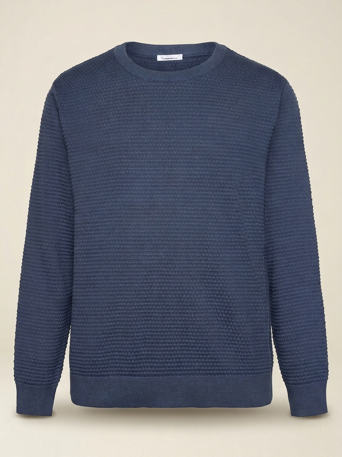 Pullover aus Bio-Baumwolle | Blau "vagn regular bubble knit crew neck - vintage indigo", Knowledge Cotton Apparel, Foto 5