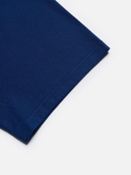 T-shirt à poche bleu en coton bio - leffe pocket tee french bue, Nudie Jeans, photo 5