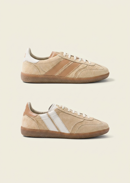 Baskets en cuir certifié | beige "sweet dune" - Caval