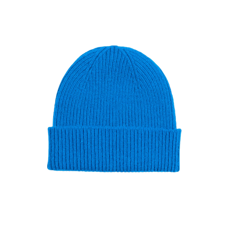 Bonnet bleu laine mérinos recyclée - merino wool beanie pacific blue