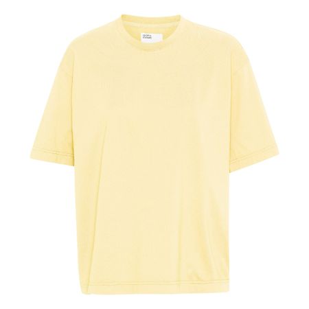 T-shirt oversize jaune clair en coton bio - women oversized organic t-shirt soft yellow