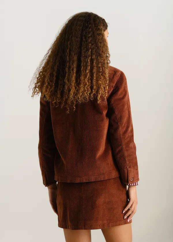 Veste velours en coton bio | marron "Jacket stiby corduroy cappuccino brown", Dedicated