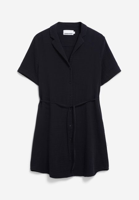 Robe en gaze de coton bio | noir "mabelaa musselin - black", Armedangels, photo 4