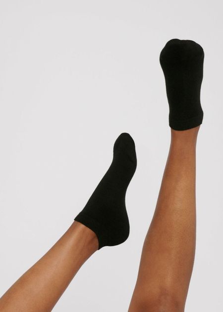 Pack 2 paires de chaussettes basses en coton bio | noir "black"