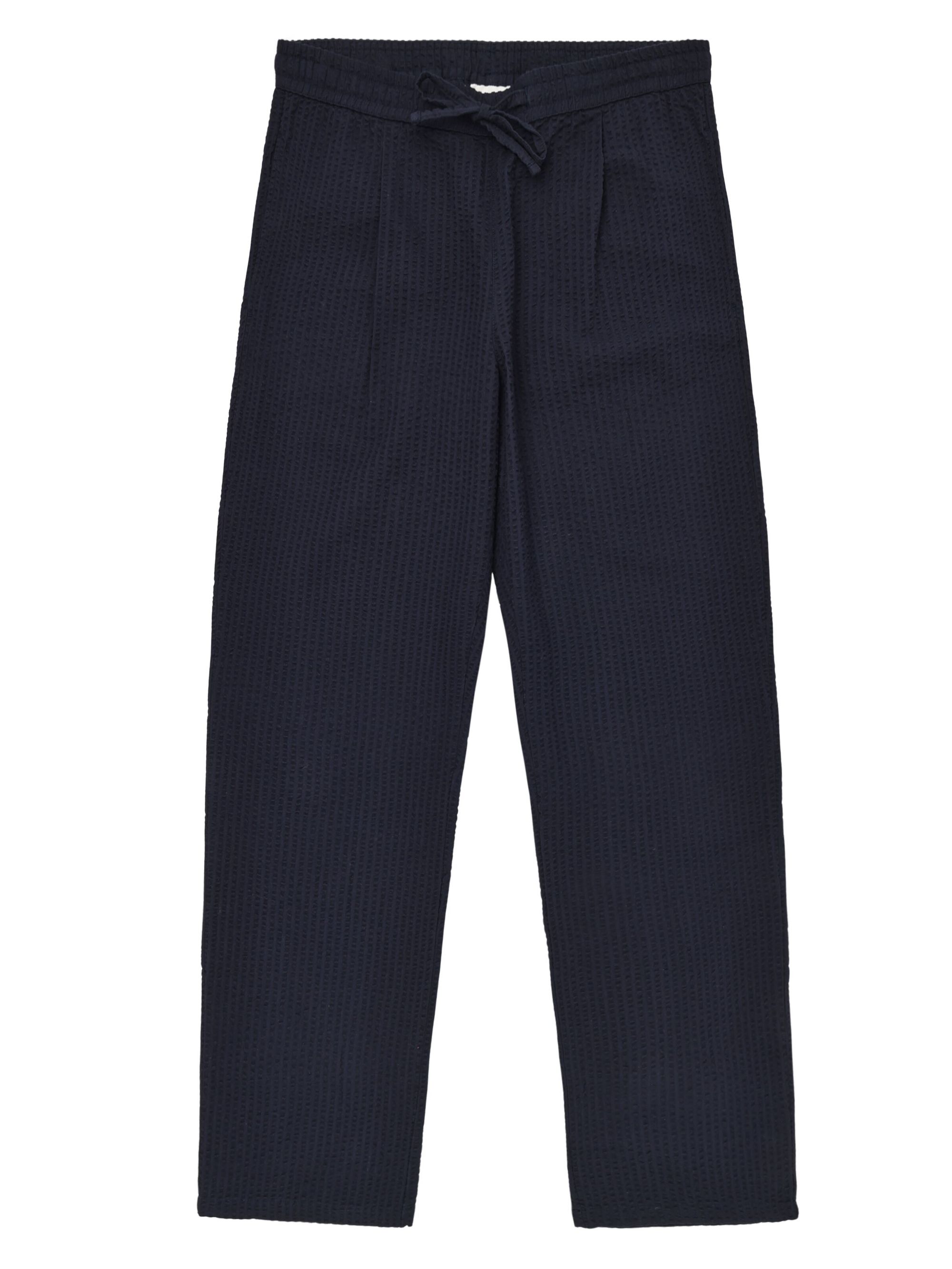 Pantalon droit seersucker en coton bio| marine "Fig organic cotton seersucker pant - night sky", Knowledge Cotton Apparel, photo 3