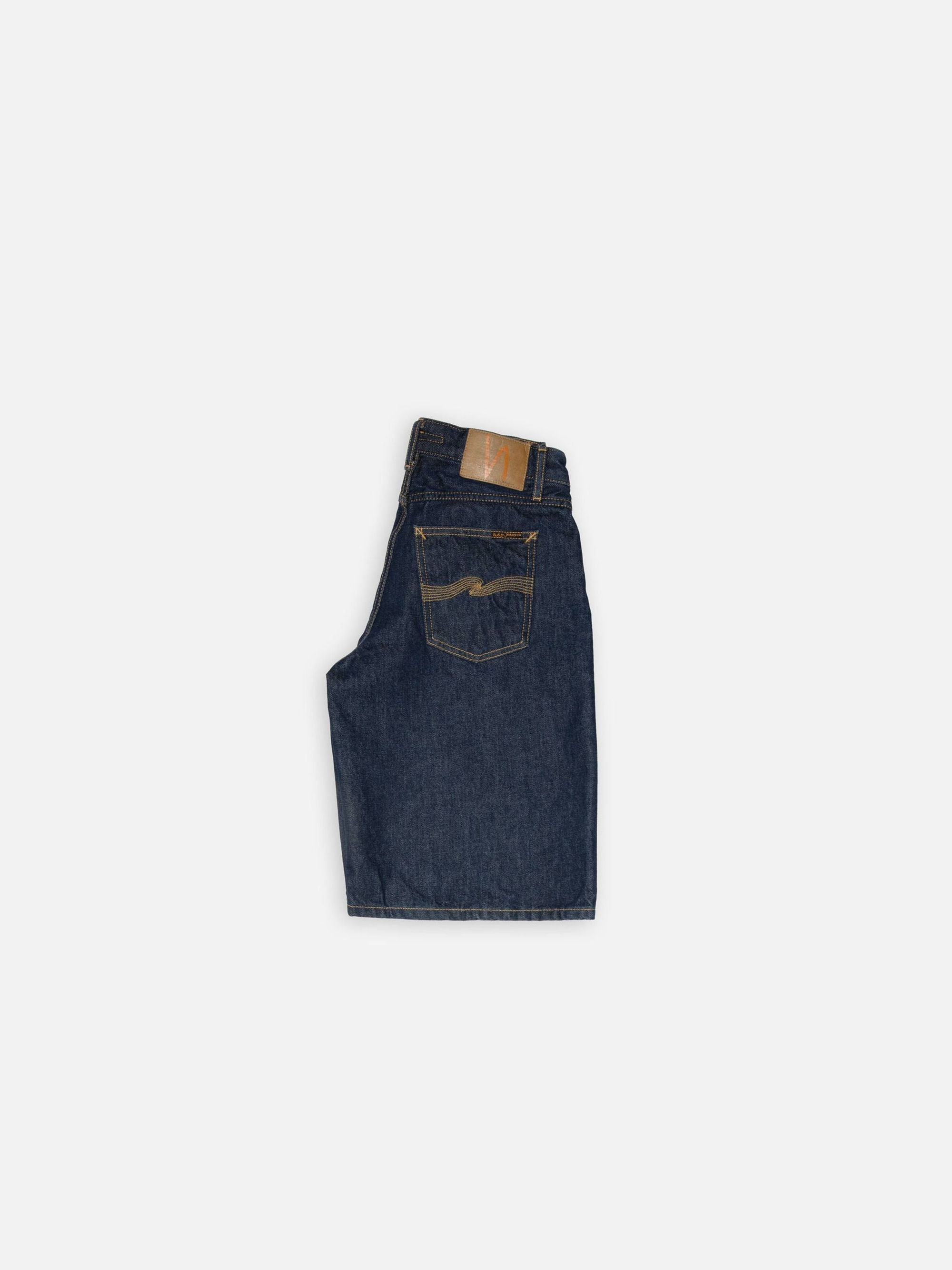 Short bermuda denim en coton bio | bleu "meja denim shorts rinse dark blue", Nudie Jeans, photo 3