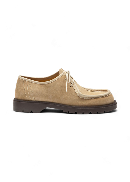 Derbies made in france en cuir suède certifié | beige "padror v beige" - Kleman