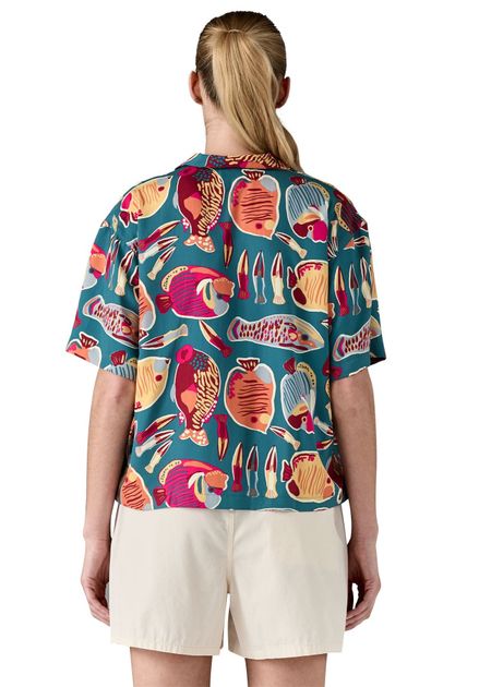 Chemise en tencel® (procédé lyocell) | bleu "w's tidal threads shirt - wrasse: wetland blue" - Patagonia