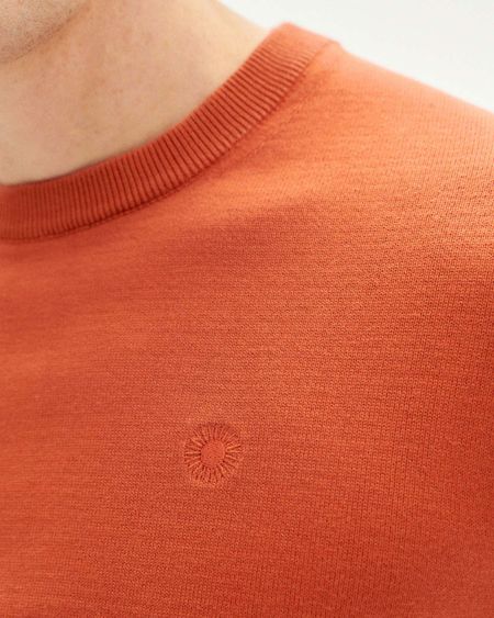 Pull orange en coton bio - burn orlando knit sweater, Thinking Mu, photo 2