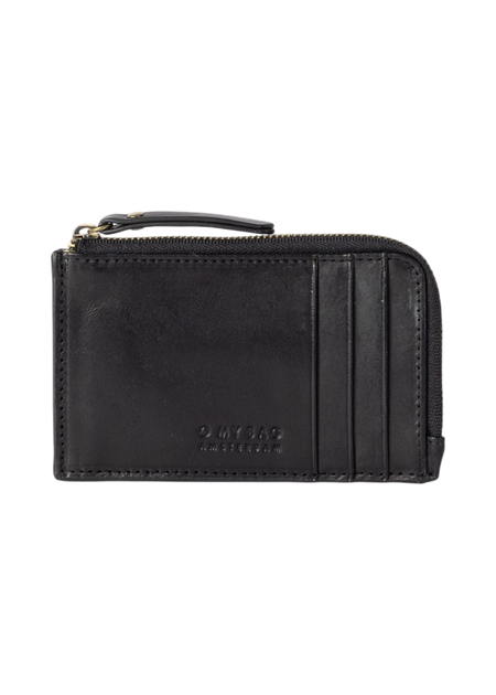 Portefeuille en cuir certifié | noir "lola - black classic leather" - O My Bag