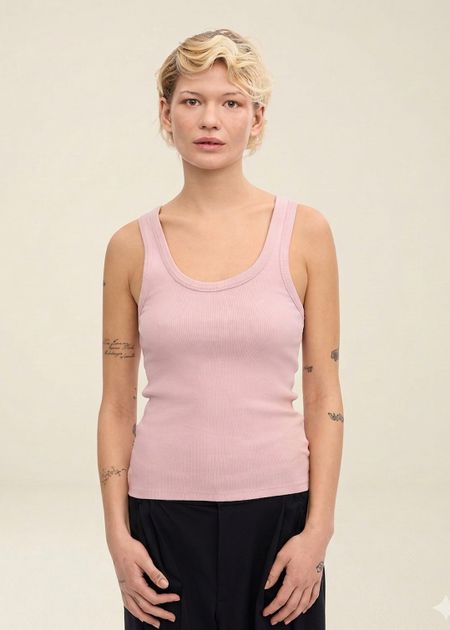 Tanktop aus Bio-Baumwolle | Rosa "rib tank top - faded pink", Colorful Standard