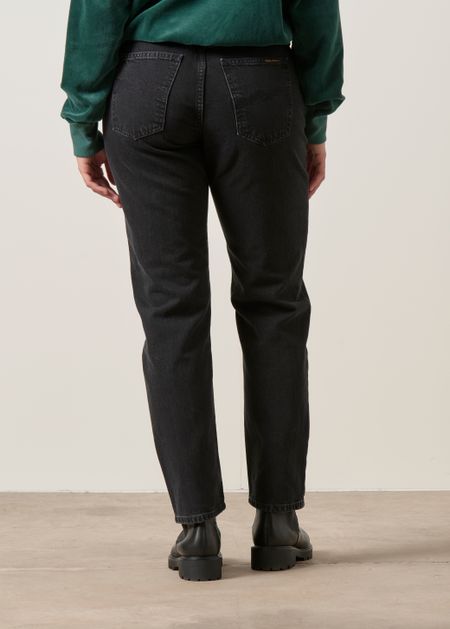 Jean mom en coton bio | noir "Breezy britt friendly black", Nudie Jeans, photo 4