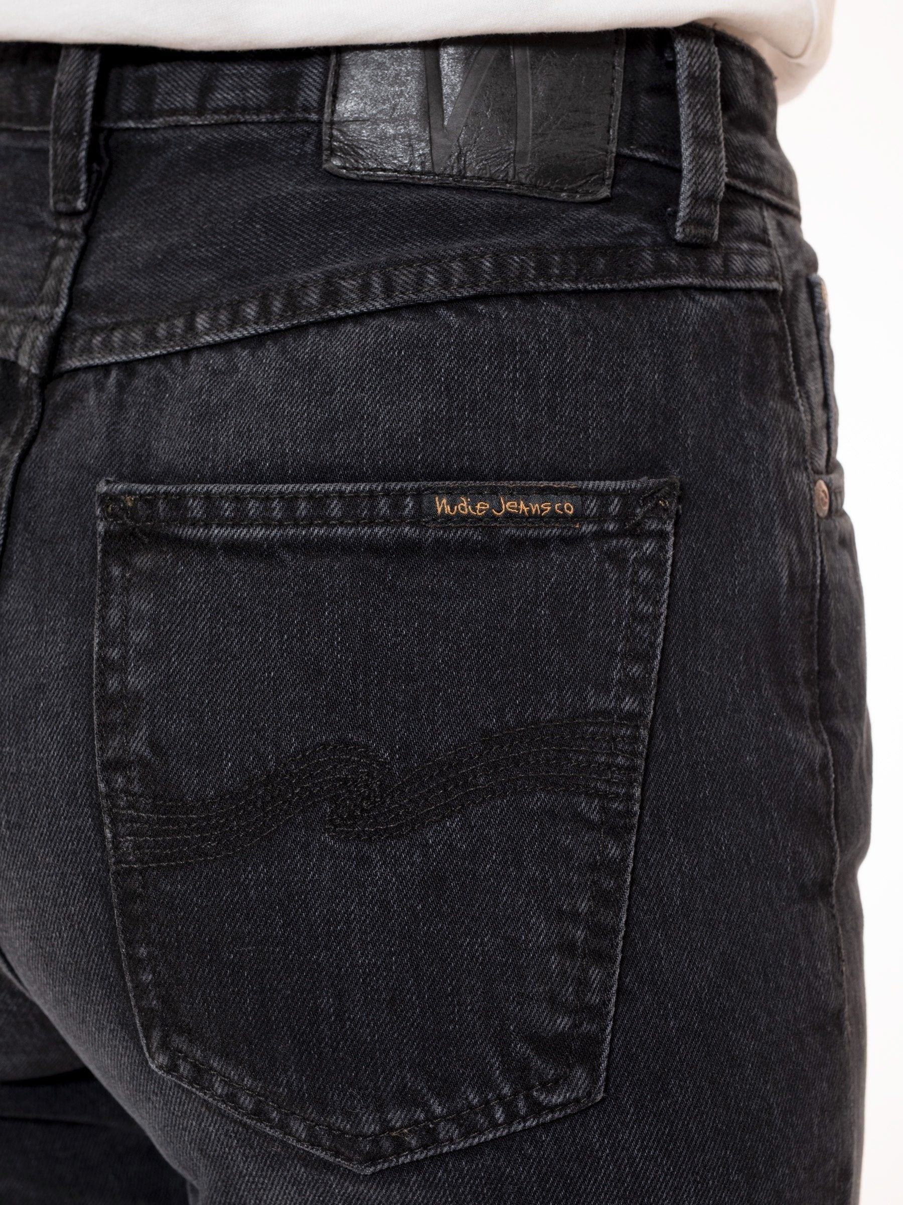Verwaschene Jeans mit geradem Schnitt aus Bio-Baumwolle | Schwarz "lofty lo vintage black", Nudie Jeans, Foto 2