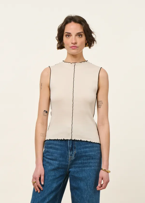 Top en coton bio | écru "Pin-tucked top organic cotton - nature white", Rotholz