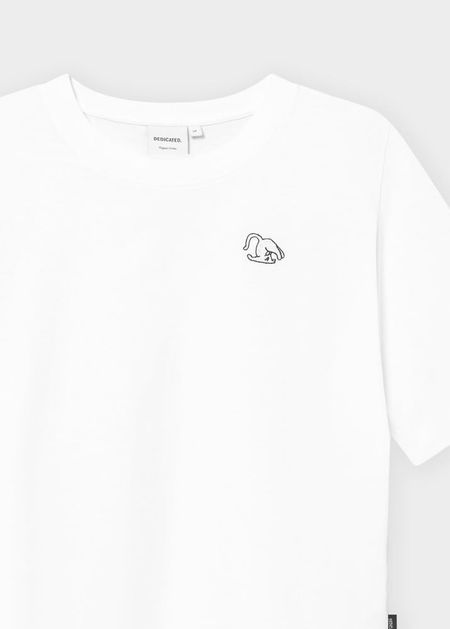 T-shirt en coton bio | blanc "vadstena cat pose white"